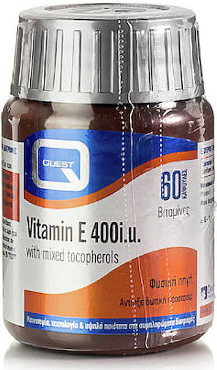 Quest Vitamin E with Mixed Tocopherols Βιταμίνη για τo Δέρμα & Αντιοξειδωτική δράση 400iu 60 κάψουλες