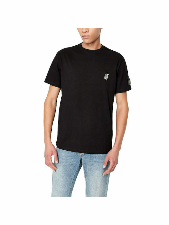 Armani Exchange T-shirt Bărbătesc cu Mânecă Scurtă Negru