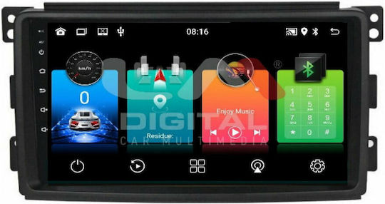 LM Digital Sistem Audio Auto pentru Smart PentruDoi / PentruPatru 2007-2010 (Bluetooth/USB/WiFi/GPS/Apple-Carplay/Android-Auto) cu Ecran Tactil 9"