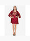 Moongirl Winter Women's Satin Robe with Nightdress Burgundy