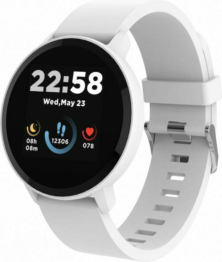 Canyon Lollypop SW-63 43mm Waterproof Smartwatch with Heart Rate Monitor (White)