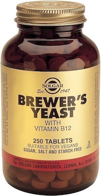 Solgar Brewer's Yeast with Vitamin B12 500mg 250 ταμπλέτες