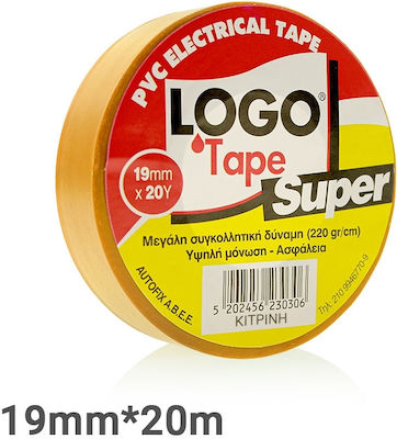 Logo 19mm x 20m PVC Electrical Super Κίτρινη