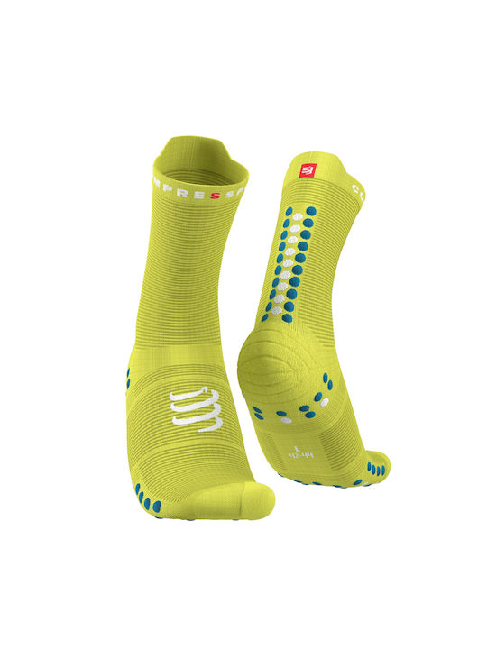 Compressport Pro Racing V4.0 High Running Κάλτσες Κίτρινες 1 Ζεύγος