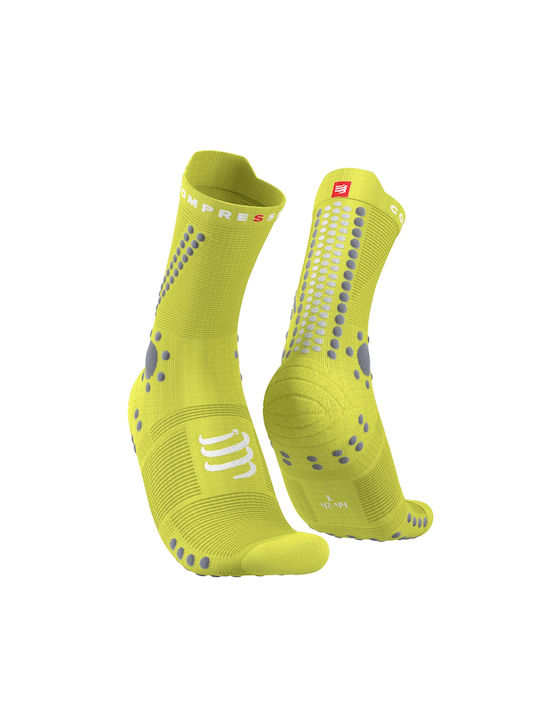 Compressport Pro Racing V4.0 Trekking Κάλτσες Κίτρινες 1 Ζεύγος