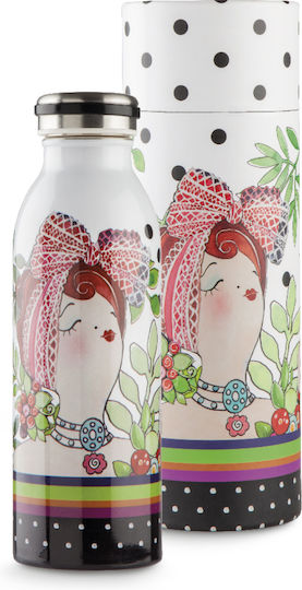 Egan Italy Pupazze Bottle Thermos Stainless Steel 500ml White
