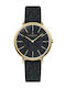 Pierre Cardin Γυναικείο Ρολόι 36mm Μπαταρίας με Μαύρο Δερμάτινο Λουράκι