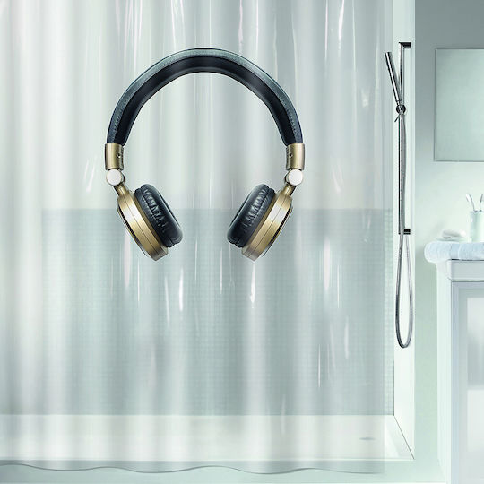Spirella Headphone Shower Curtain 180x200cm Black Gold