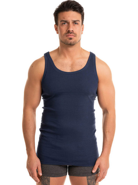 Ανδρικές Φανέλες Αμάνικες σε Μπλε Χρώμα 3Pack