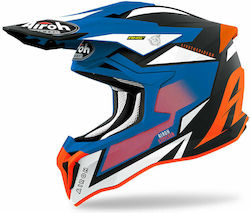 Airoh Strycker Motocross Helmet 1310gr Blue/Orange Matt KR8979