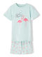 Name It Kids' Pajamas Summer Cotton Turquoise Flamingo