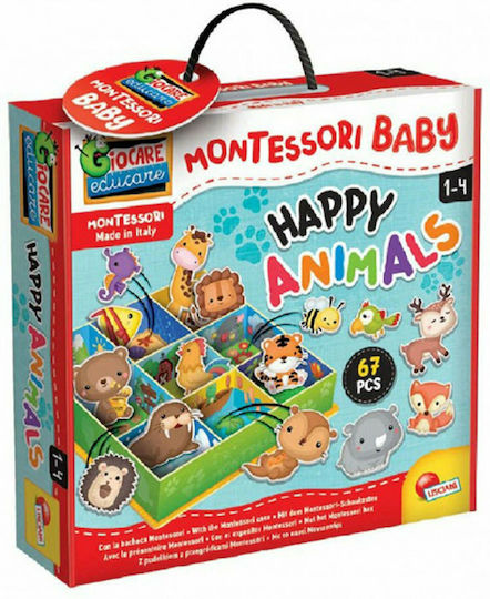 Lisciani Giochi Happy Animals Montessori Educational Game Knowledge for 1-4 Years Old