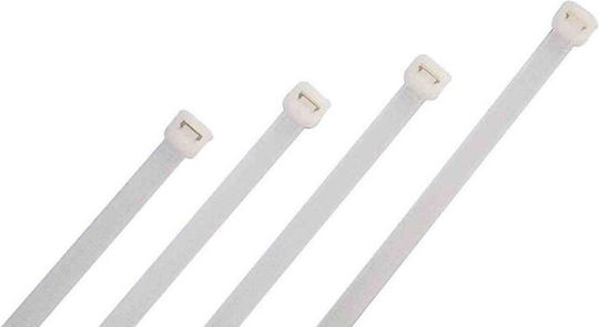 Muzik Pack of 100pcs White Plastic Cable Ties 80x3mm SZS-3X80/WHITE