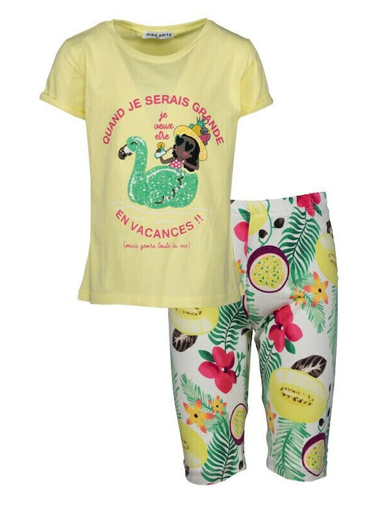 Evita Kids Clothing Set with Leggings Yellow 2 Pieces