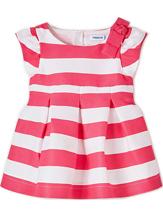 Kinderkleid Ärmellos Gestreift Fuchsie