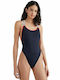 Tommy Hilfiger One-Piece Swimsuit with Open Back Desert Sky