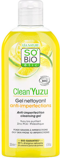 So'Bio Etic Clean’yuzu Gel Reinigung Gesicht für Akne-anfällige Haut 200ml