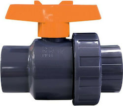 Nuova Rade Single Union Boat Valve Plastic Ball Valve 1 1/2'' BSPP Orange