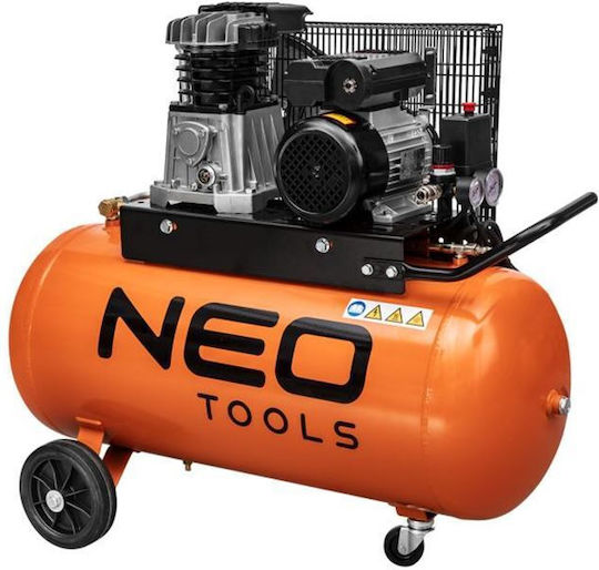 Neo Tools Μονοφασικό Κομπρεσέρ Αέρος 74dB με Ισχύ 2hp και Αεροφυλάκιο 100lt