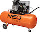 Neo Tools Μονοφασικό Κομπρεσέρ Αέρος 74dB με Ισχύ 3hp και Αεροφυλάκιο 150lt