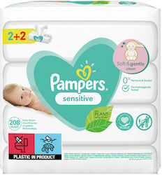 Pampers Sensitive ohne Alkohol & Duftstoffe 4x52Stk