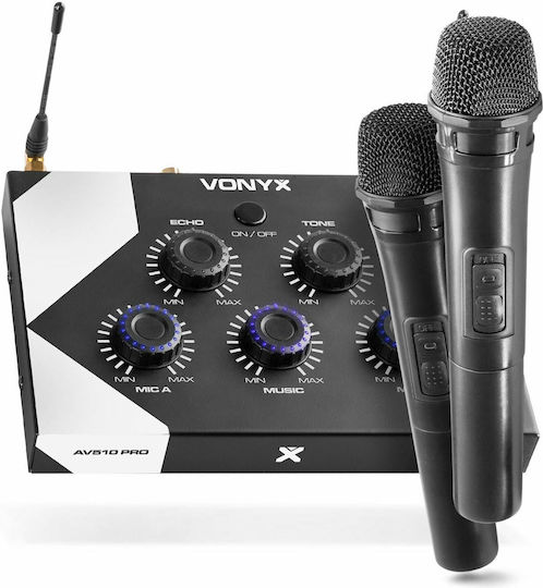 Vonyx Ηχείο Karaoke με Ασύρματα Μικρόφωνα AV510 103.115 Μαύρο