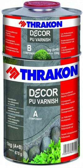 Thrakon Decor PU Varnish Βερνίκι Εμποτισμού Πολυουρεθάνης 2 Συστατικών Άχρωμο Ματ 1lt