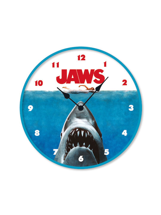 Pyramid International Jaws Rising Wall Clock Plastic Blue Ø25cm