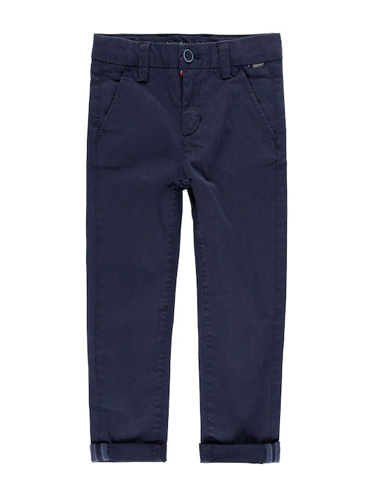 Boboli Boys Fabric Chino Trouser Navy Blue