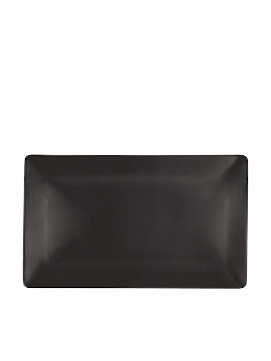 Royale Sushi Servierplatte Rechteckig aus Porzellan Schwarz 37.5x27.5cm 6Stück