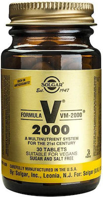 Solgar Formula VM-2000 Multinutrient System for the 21st Century Vitamin for Energy 30 tabs