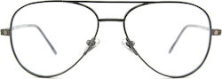 Snob Milano Metal Eyeglass Frame with Clip On Gray SNV131MC006Z Snob Milano Metal Eyeglass Frame with Clip On Gray SNV131MC006Z