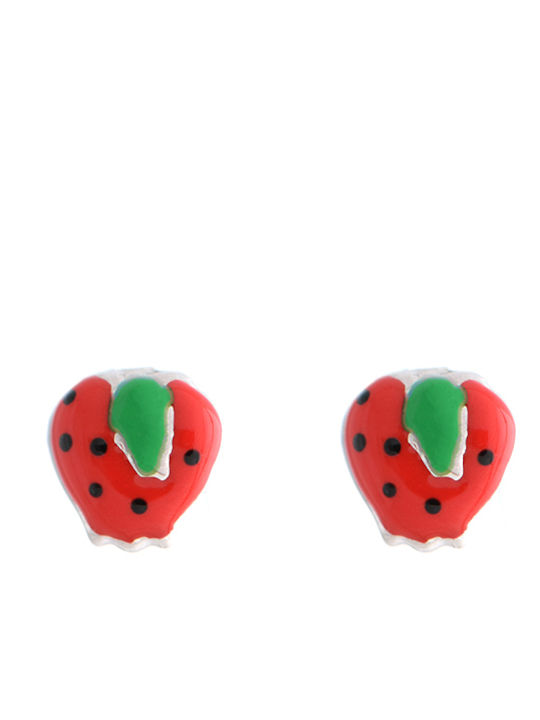 Σκουλαρίκια Φράουλες Ασήμι 925