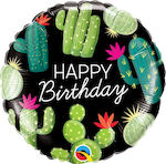 Μπαλόνι Foil Γενεθλίων Στρογγυλό Cactuses Πολύχρωμο 46εκ.