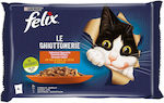 Purina Felix Le Chiottonerie Nasses Katzenfutter für Katze in Beutel mit Lamm und Kaninchen 4x85gr