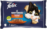 Purina Felix Le Chiottonerie Храна за мокри котешки хранилки с Чантичка с Агнешко / Заек в желе 85гр 4бр