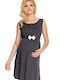 PeeKaBoo Sleeveless Nightgown for Breastfeeding Graphite