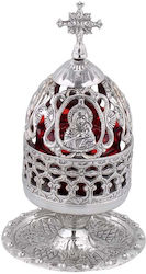 Vappas Tisch-Öllampe Metallisch Silver 21εκ. 9580N