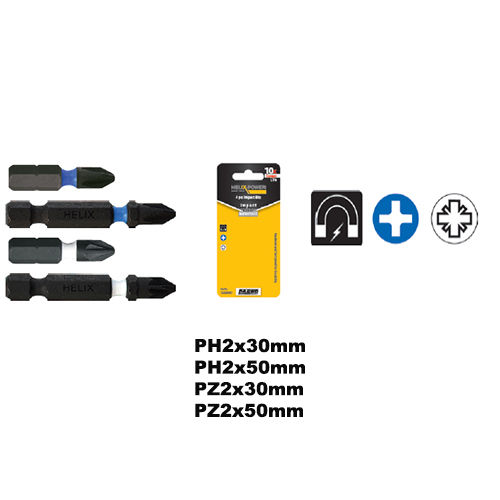 Helix Set 4 Screwdriver Bits Star/Torx