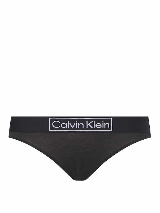 Calvin Klein Βαμβακερό Γυναικείο String Μαύρο 000QF6774E-UBI