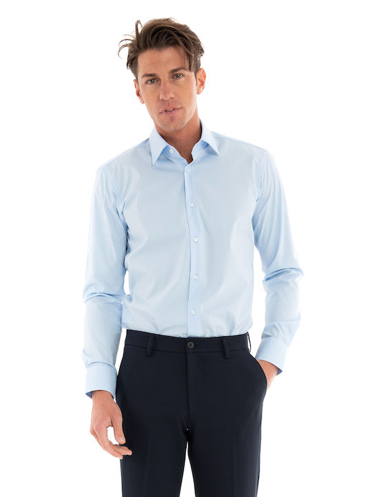 Hugo Boss Men's Shirt with Long Sleeves Regular Fit Light Blue