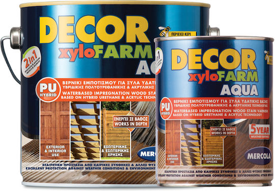 Mercola Decor Xylofarm Βερνίκι Εμποτισμού Πολυουρεθάνης Διαλύτου Δρυς Σατινέ 2.5lt