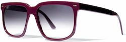 Bob Sdrunk Sunglasses Burgundy with Acetate Frame & Gray Lens
