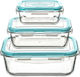 5Five Microwave Glass Lunch Box Blue 23x16.5cm 3pcs