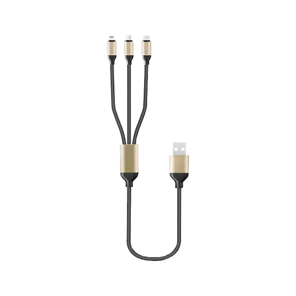 Moveteck Regular USB to Lightning / TypeC / micro USB Cable Μαύρο 1.2m (B5099) Skroutz.gr