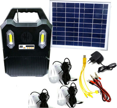 Autonomous Solar Lighting System with Radio , Speaker , Flash Light , Light System & Charger ΑΤ-9078Α