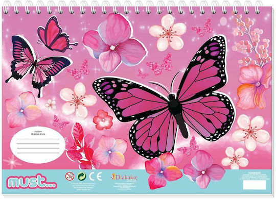Must Team Μπλοκ Ζωγραφικής Πεταλούδα C4 22.9x32.4cm 40 Φύλλα (Διάφορα Σχέδια)