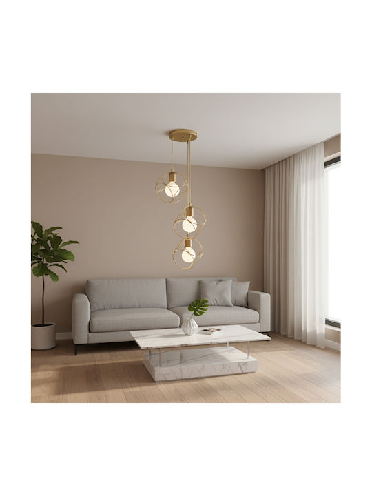 Megapap Lusita Pendant Light Gold with Socket E27 35x35x90cm