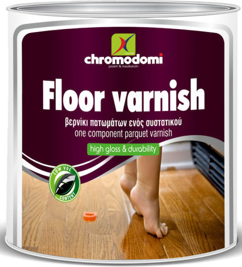Χρωμοδομή Floor Varnish Βερνίκι Επιφάνειας Νερού Άχρωμο Σατινέ 750ml