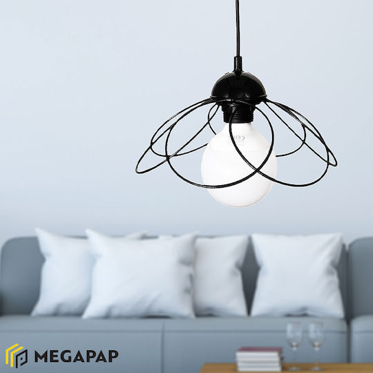 Megapap Zufash Lustră Negru cu Dulie E27 25x25x60cm.